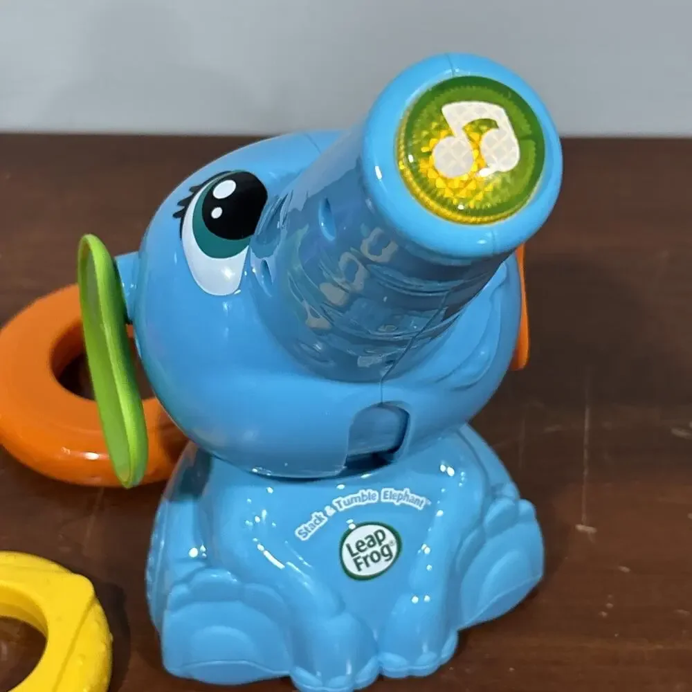 LeapFrog Stack and Tumble Elephant Music Sounds Shapes Colors Numbers TESTED